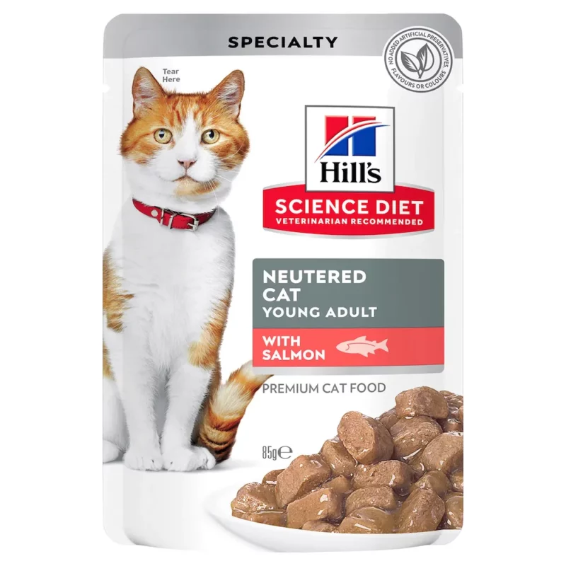 Hill's Science Diet Cat Food Pouch Neutered With Salmon - 85g x 12