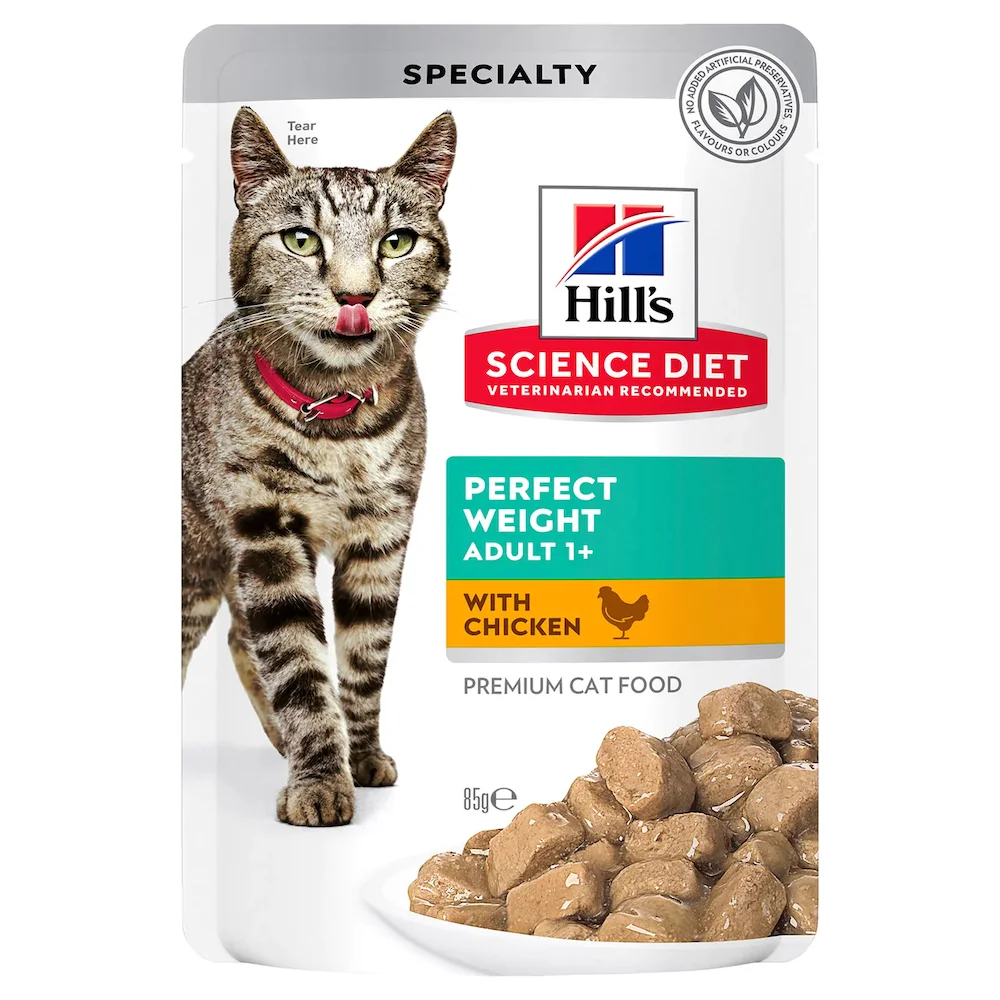 Hill's Science Diet Cat Food Pouch Perfect Weight With Chicken - 85g x 12