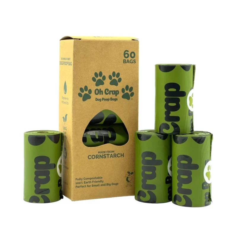 Oh Crap Compostable Dog Poop Bags - 60 Pack