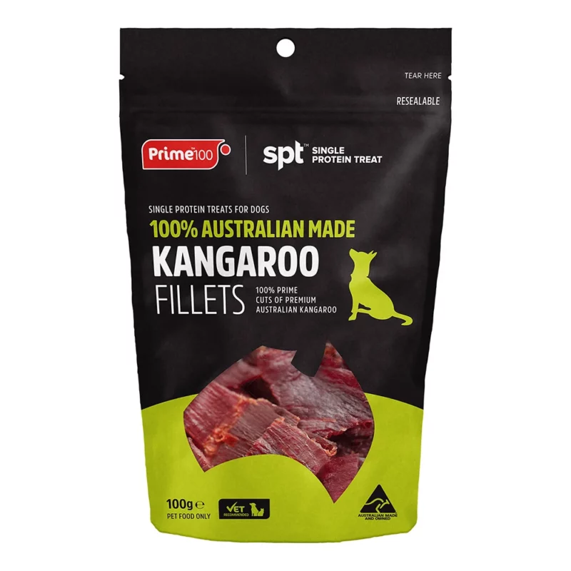 Prime100 Kangaroo Fillet Dog Treats - 100g