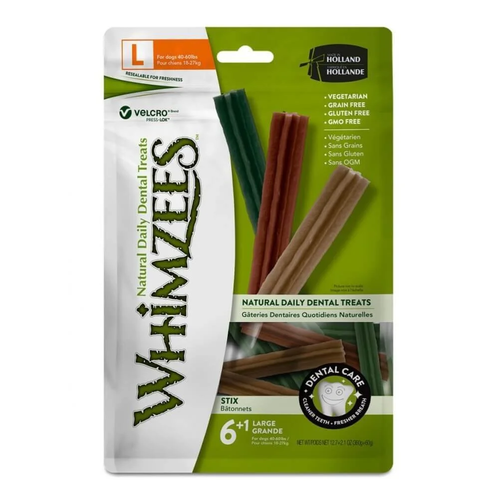 Whimzees Dental Stix Treats For Large Dogs - 7 Pack