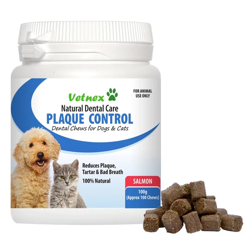 Vetnex Plaque Control Dental Chews For Dogs and Cats - Salmon - Generic PlaqueOff - 100g