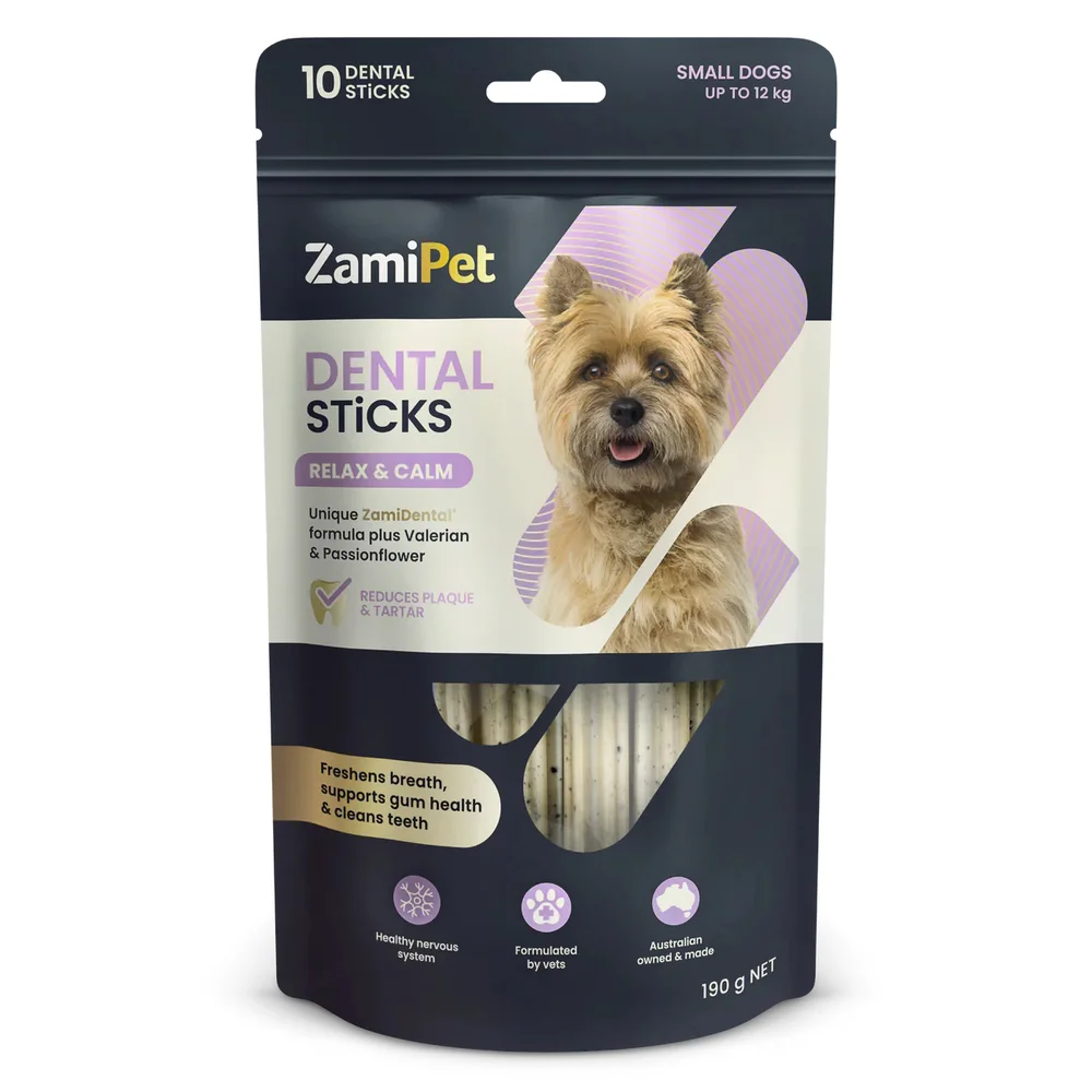 ZamiPet Dental Sticks Relax & Calm For Small Dogs - 10 Pack
