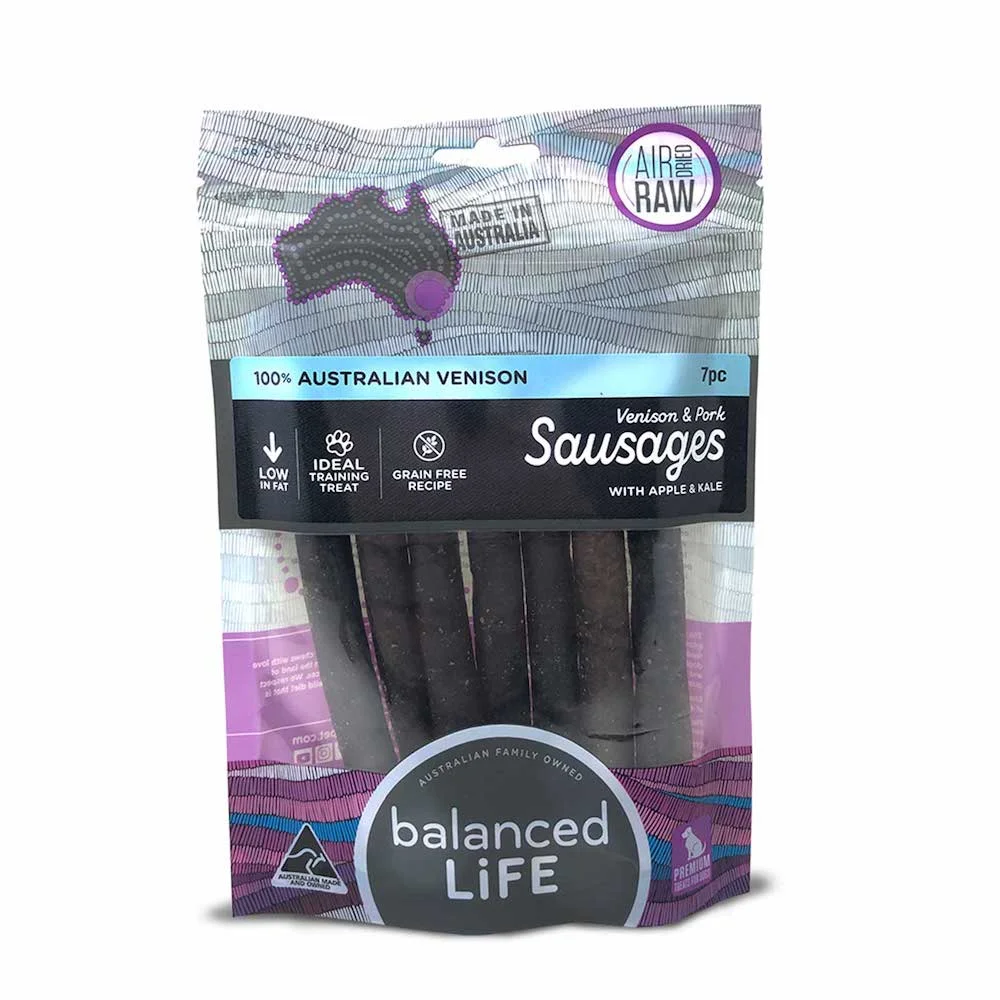 Balanced Life Venison & Pork Sausages With Apple & Kale - 7 Pack