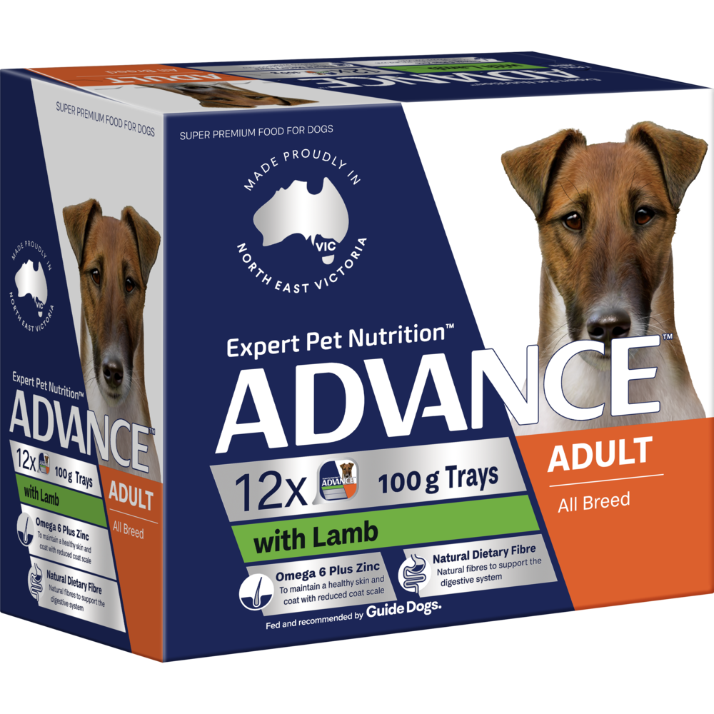 Advance Wet Dog Food All Breeds Adult Lamb tray 100g-box
