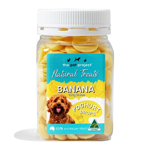 The Pet Project Dog Treats Banana Yoghurt Drops for Dogs -250g
