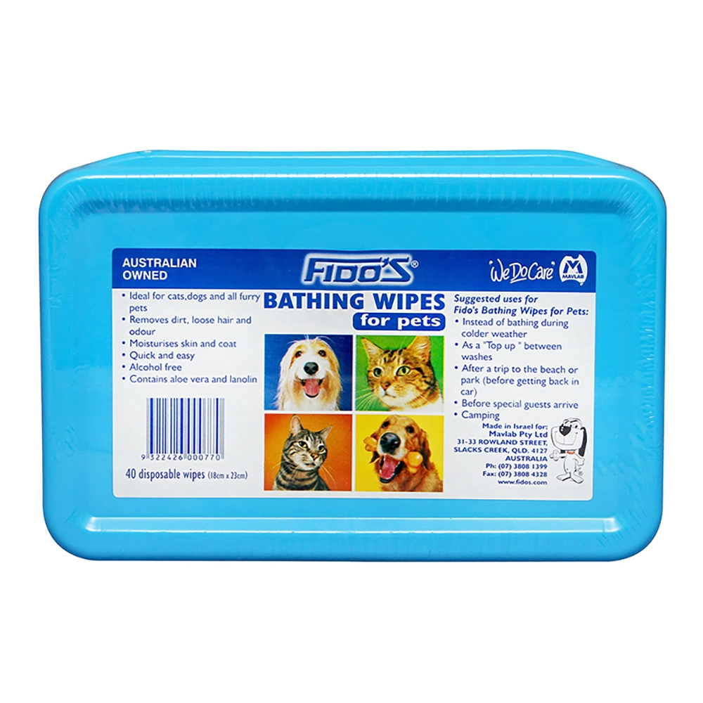 Fido's Bathing Wipes for Pets - 40 Pack