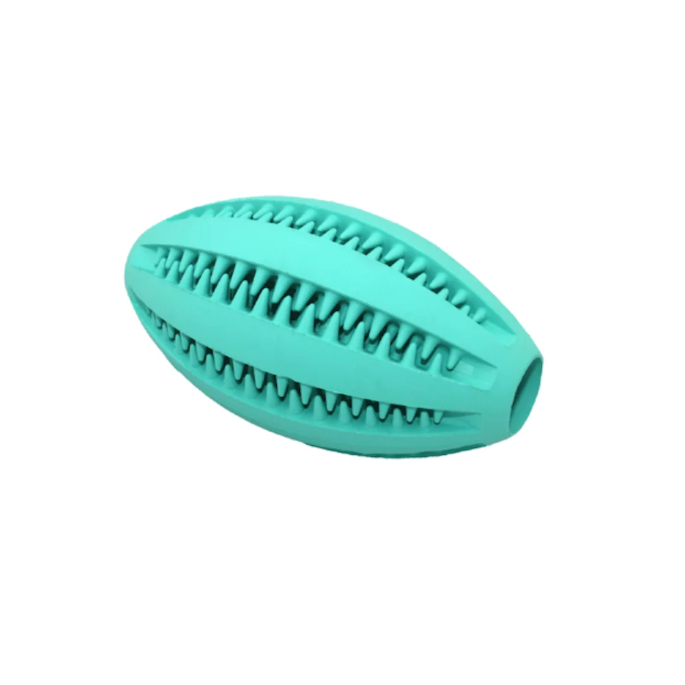 Paws For Life Rubber Dental Rugby Ball - Small Blue