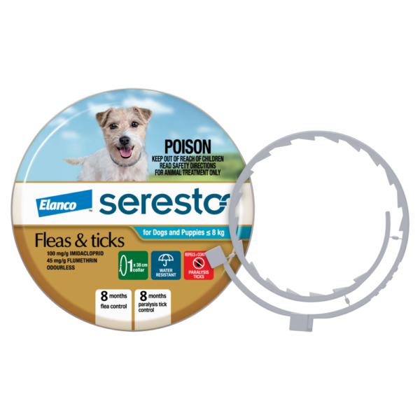 Seresto™ Flea & Tick Collar for Dogs And Puppies Up To 8kg - 1 Pack